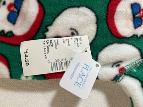 SANTA CLAUS FOOTED FLEECE PJS 0-3M CHRISTMAS CHILDREn’s Place BOY Or GIRL - Picture 3 of 3