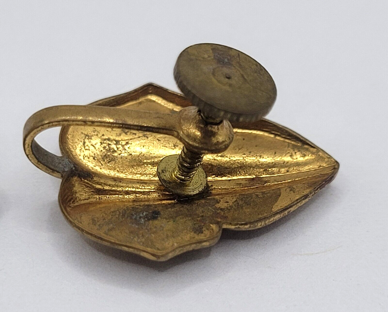 Brass Leaf Etched Tiny Hole Pattern Small Vintage… - image 18