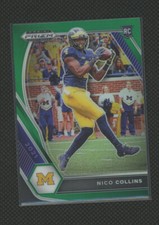 2021 Panini Prizm Draft Picks #114 Nico Collins Green Prizm RC Michigan