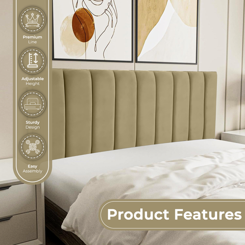 6FT Super King Plush Velvet Fabric Headboard Divan Bed 24" Headboards Furnitures - Picture 127 of 167