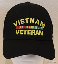 Vietnam Veteran Hat Black USA Military Eagle Crest Brand Cap Embroidered