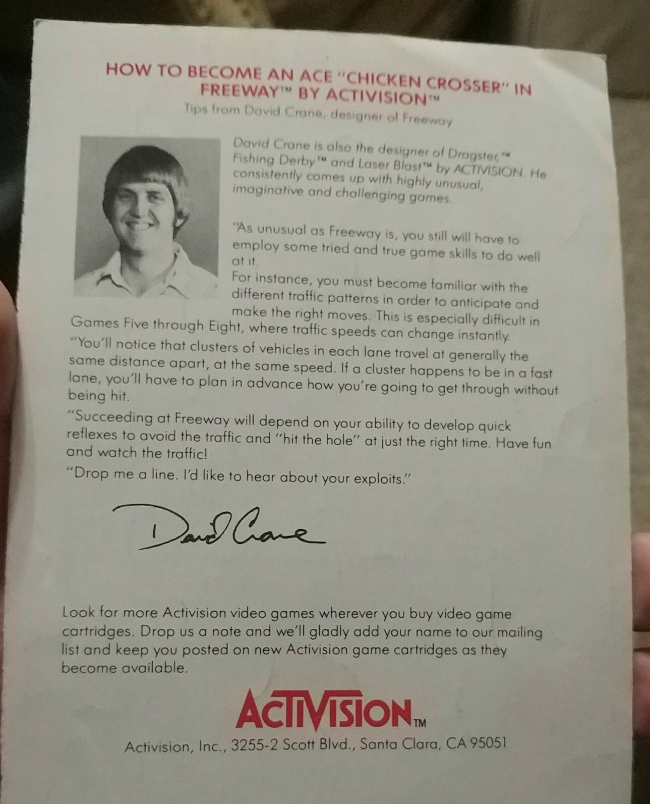 1981 Activision Freeway video game Instruction Manual/Booklet-Atari ...