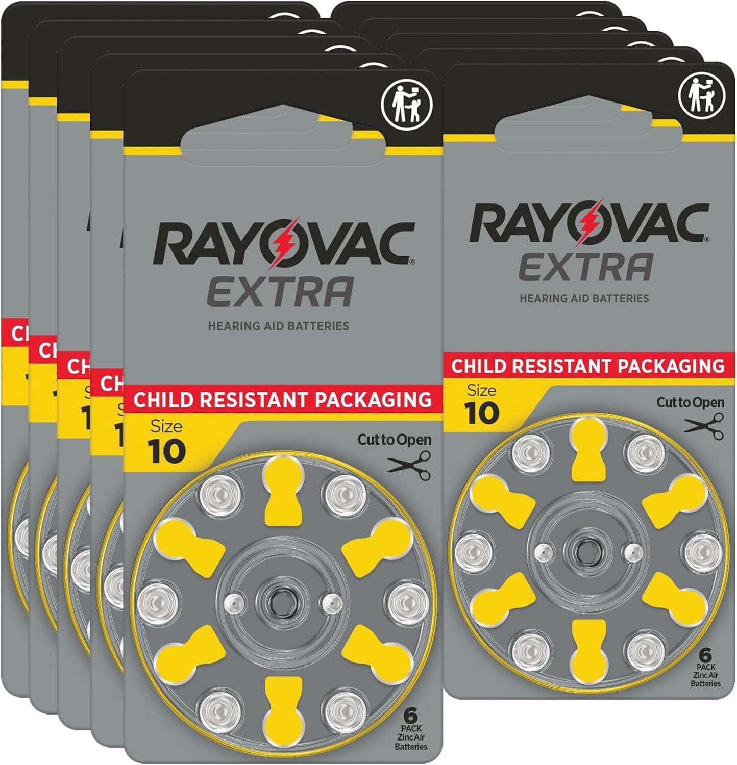 60 RAYOVAC EXTRA Advance Hearing AID Batteries SIZE 10  10 P