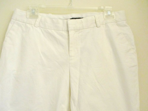 Club Monaco Women's Capris, Ivory, Slits at Hem, Pockets, Stretch Cotton Size 8 - Picture 2 of 12