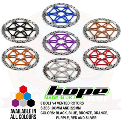 Hope rotor 203mm 未使用品 hope-v4-vented-disc-rotor-6-
