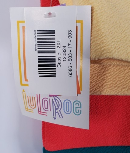 Lularoe Womens(Size 2XL)Cassie Pencil Skirt Colorful Solid (Yellow/Fuchsia/Blue) - Picture 3 of 5