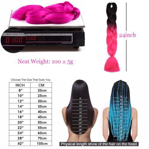Box Braids Handmade Jumbo Braiding Hair Extensions Afro Twist Ombre for human UK - Picture 10 of 72