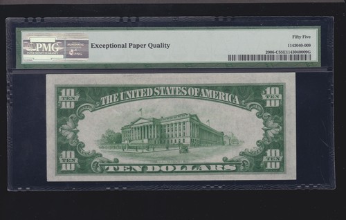 US 1934A $10 FRN Philadelphia FR 2006-C PMG 55 EPQ Ch AU (259) - Picture 2 of 2
