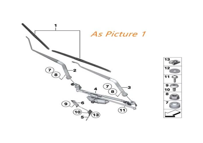 Par genuino de limpiaparabrisas para lluvia ventana delantera 2 piezas para Chevrolet Blazer 2019-2023 Foto 4 de 4