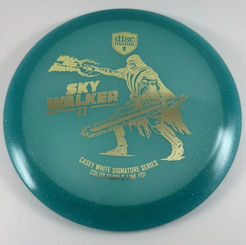 Discmania Sky Walker 2 Color Glow Turquoise FD1 Metal Flake Casey White Disc New