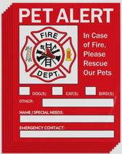 PET ALERT QUALITY VINYL DECALS. BRILLIANT RED