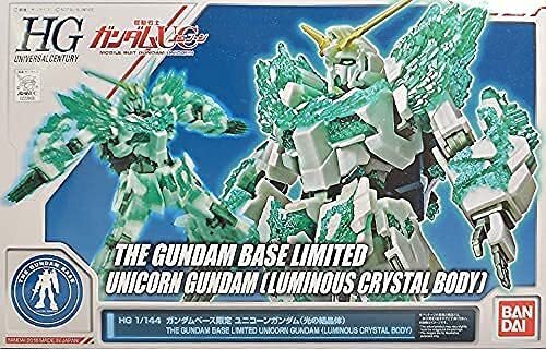 BANDAI HG 1/144 Gundam Base Limed Unicorn Gundam Corpo Cristallo Luminoso (Ja - Foto 4 di 4