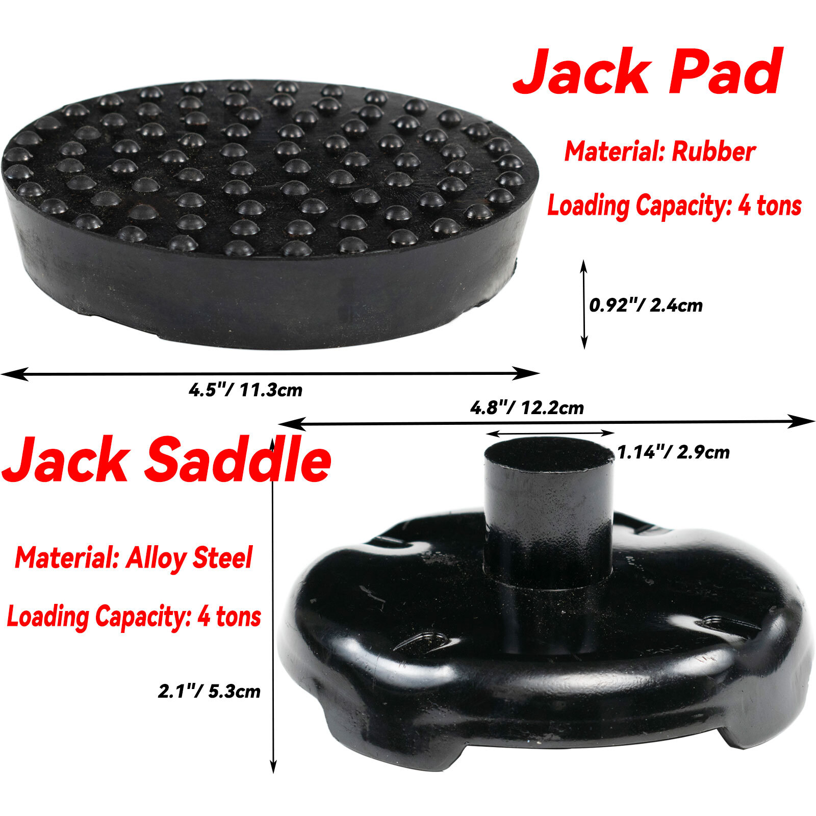 Floor Jack Saddle Rubber Pad Point Fit 4 Tons Jacks Adapter Lifting