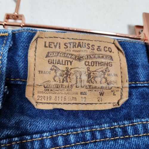 LEVI'S x VINTAGE 512 Orange Tab jeans youth size 12 Slim USA Made - Picture 9 of 10