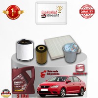 Inspektionskit Filter + ÖL Seat Toledo IV 1.6 Tdi 77KW 105CV Von 2013->