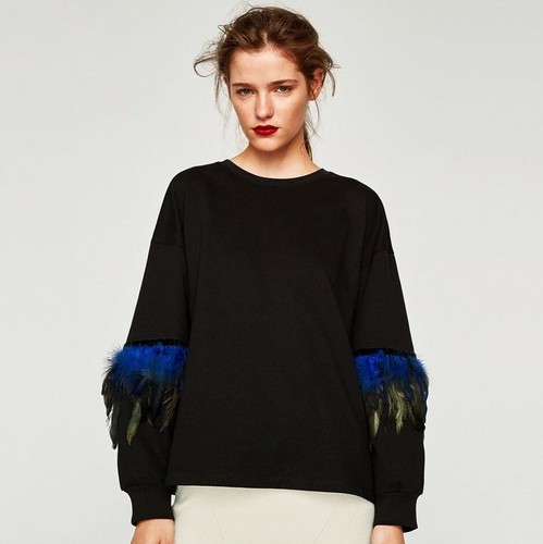 ZARA KNIT MAGLIONE Da Donna Ricamato Floreale trama grossa Oversize  Pullover Fiore S EUR 141,49 - PicClick IT
