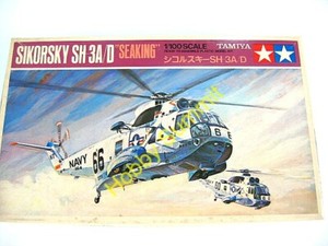 Vintage-1-100-Tamiya-US-Navy-SEAKING-Sikorsly-SH-3A-D-Helicopter-Kit-PA1019
