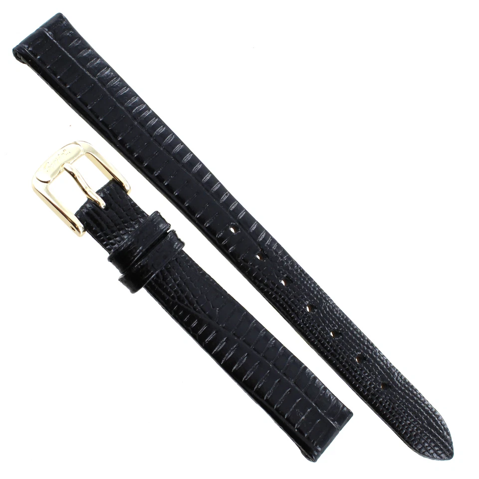 Speidel Black Gator Lizard Grain Genuine Leather Ladies Watch Band Regular BOGO - Image 2 of 3
