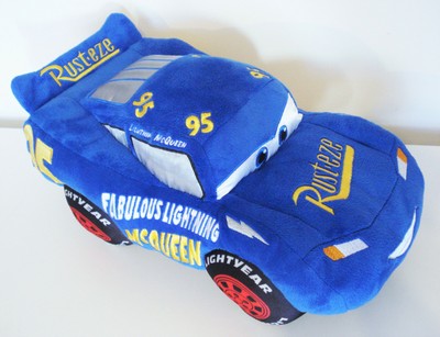 Disney Store Pixar Cars Fabulous Lightning McQueen Blue Soft Toy plush teddy | eBay