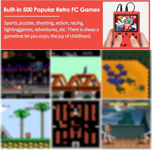 Handheld Retro Game Console Built-in 500 Classic Games Video Game Player Xmas - Picture 16 of 27