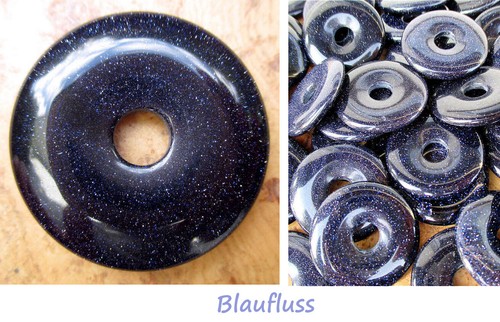 1 x Donut Disc Anhänger Edelstein Echtstein nach Wahl, mit / ohne Lederband - Bild 24 von 98