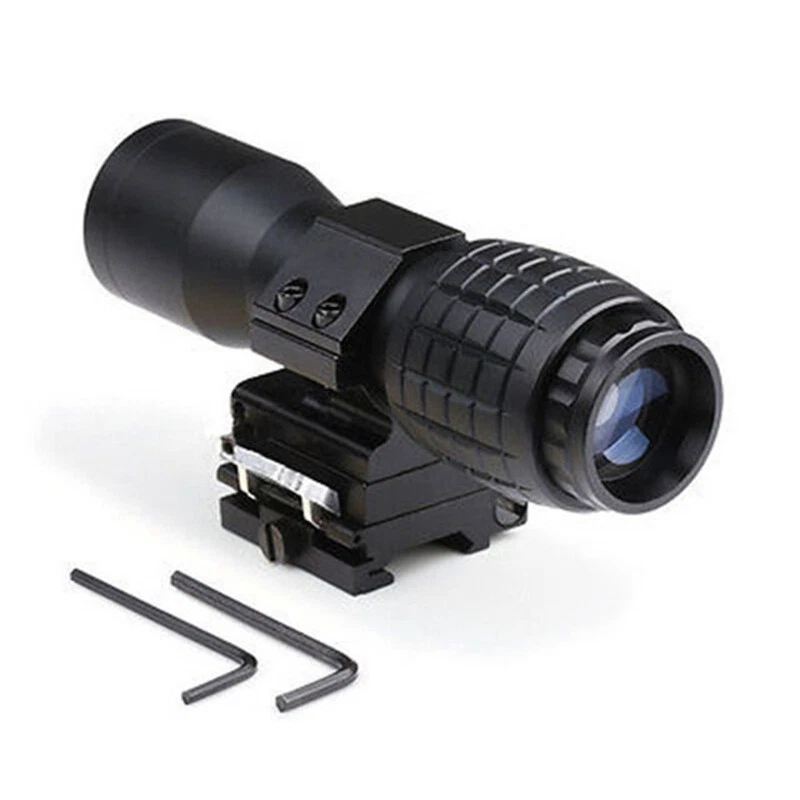 New 5X Magnifier Scopes Tactical Adjustable Sight Scope w/ Flip-to-Side Mount - Image 3 of 4