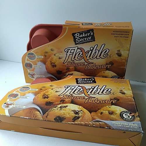 2 - Baker's Secret Flexible Silikon Muffinform zum Backen 6 Tassen