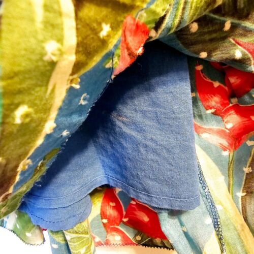 Farm Rio Dream Garden Floral Mini Lined Dress Swiss Dot Beaded Tassles, Gr. XS - Bild 8 von 12