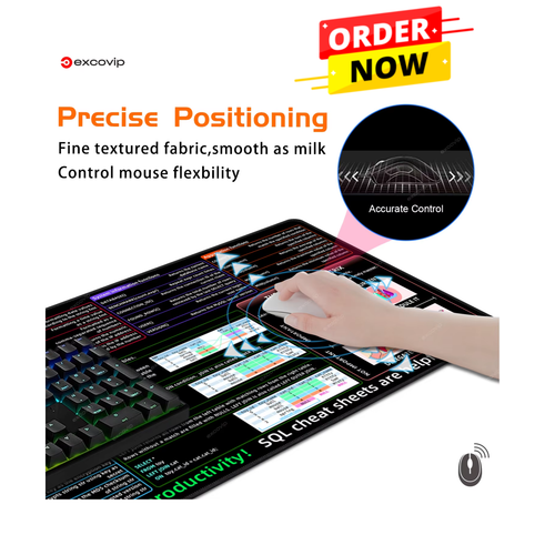 EXCO SQL Programming Mouse Pad Large Cheat Sheet Shortcut 900x300x2mm - Picture 9 of 9