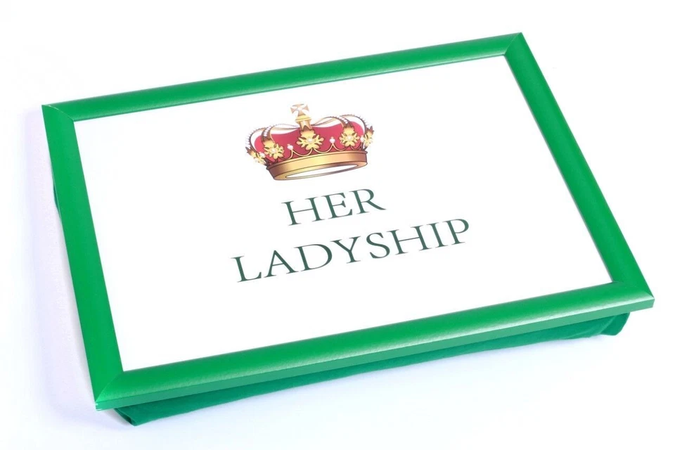 Lap Tray Serving Bean Bag TV Bed Soft Cushion Padded His Lordship & Her Ladyship - Image 4 of 4