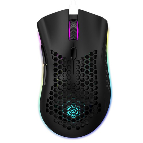 Hollow Rechargeable RGB Glowing Wireless Gaming Mouse For PC Laptop Computer - Picture 7 of 14