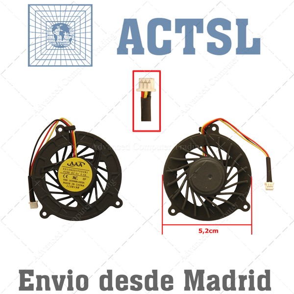 VENTILADOR para portátil ASUS A8 (3 Pin) Kfb0505hha Gc055510vh-A Cpu Fan NUEVO