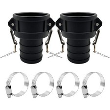 2PCS Camlock Fittings Poly Plastic C-100 1" C Standard Couplings Cam lock Fit...