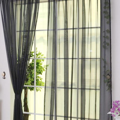 White Lace Sheer Curtains Rod Pocket Window Sheer Voile Curtain Bedroom Decor - Picture 36 of 39