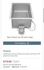 Vollrath 3646611 Drop-In Hot Food Well 12"x 20"  One 1-Compartment Warmer 1000W