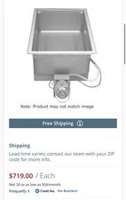 Vollrath 3646611 Drop-In Hot Food Well 12"x 20"  One 1-Compartment Warmer 1000W