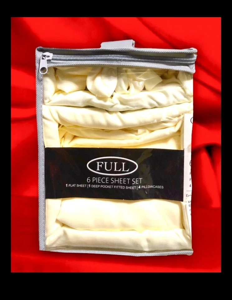 JUEGO DE SÁBANAS TAMAÑO COMPLETO 6 piezas Ashley Taylor Aloe Vera Bambú 2000 CONTADOR DE HILOS Foto 4 de 4