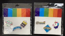 2018 Pride LGBT Rainbow Shout , EQUALITY, Unicorn,  3 Pronouns Pin Sets