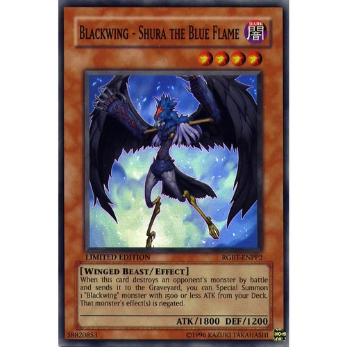 YUGIOH BLACKWING - SHURA THE BLUE FLAME SUPER RARE NEAR MINT RGBT-ENPP2