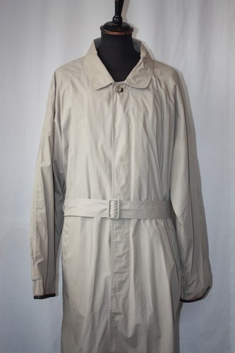 Vintage Scotchgard beige pioggia trench cappotto e cintura fodera a quadri taglia large revival mod - Foto 3 di 18