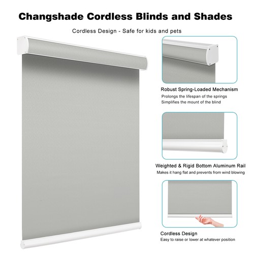 100% Blackout Cordless Waterproof Window Blinds Roller Shades Blind 25"-80" Wide - Bild 17 von 23