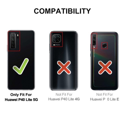 For Huawei P40 Lite 5G Case, Slim Magnetic Leather Wallet Shockproof Phone Cover - Picture 7 of 11
