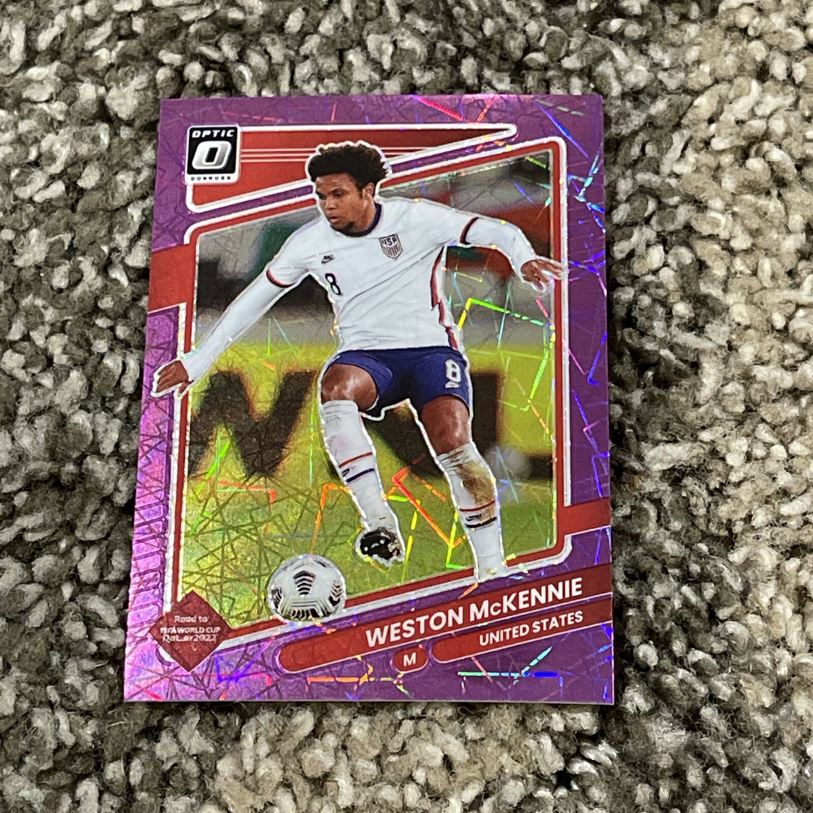 2021-22 Donruss Soccer WESTON MCKENNIE Optic Purple Velocity Prizm Holo /99
