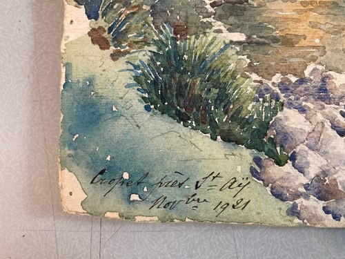 Sehr schönes Aquarell Gemälde Papier Fluss, Fluss 1921 zu identifizieren Dickson - Bild 3 von 9
