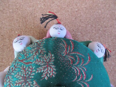 小物 SUMO Vintage Asian Chinese Round Pin Box Trinket Sewing Satin
