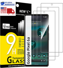 3 Pack Tempered Glass Screen Protector for Google Pixel 6A 6.1" Case Friendly