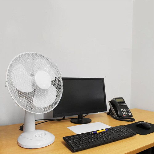 Ventilador de pedestal blanco de 16" pulgadas escritorio 3 velocidades piso de pie aire frío oscilante - Imagen 11 de 21