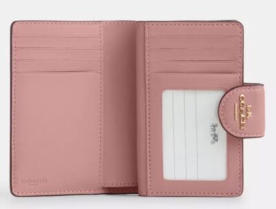 Coach] Medium Corner Zip Wallet Signature Rivet CX404 IMP02 Pink