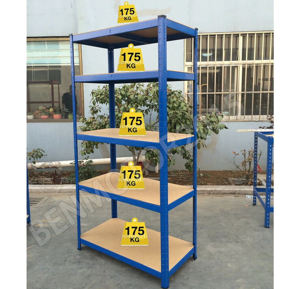 Garage Racking 5 Tier Shelving Unit Boltless Heavy Duty Metal Shelf Shed Storage - Image 3 of 4