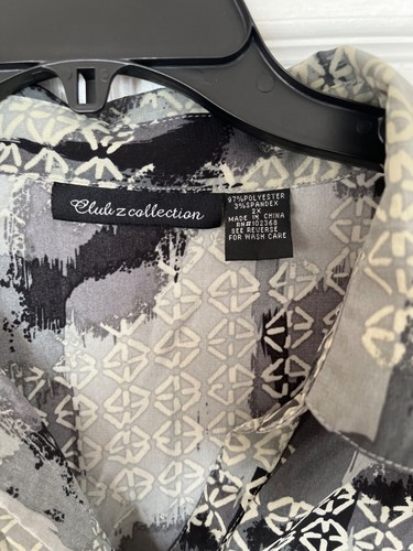 Blusa Club Z Collection Gris Estampado Mangas 3/4 con Botones - Imagen 2 de 2